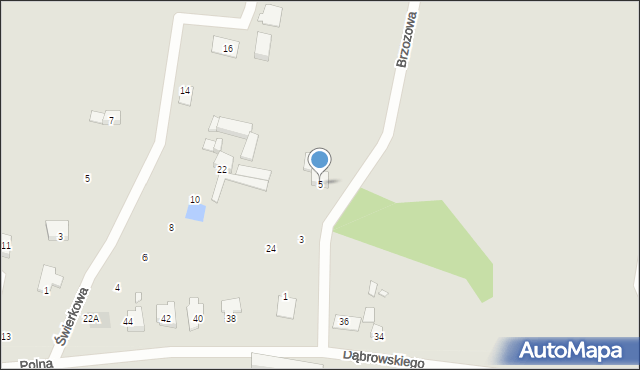 Krosno Odrzańskie, Brzozowa, 5, mapa Krosno Odrzańskie