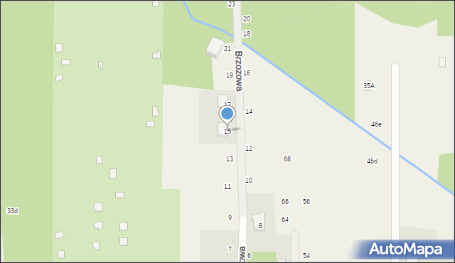 Krupia Wólka, Brzozowa, 15, mapa Krupia Wólka