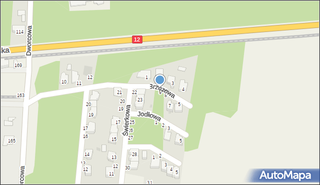 Krzemieniewo, Brzozowa, 9, mapa Krzemieniewo