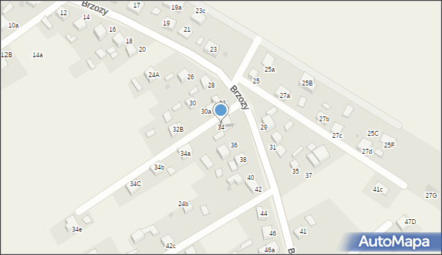 Książenice, Brzozy, 34, mapa Książenice