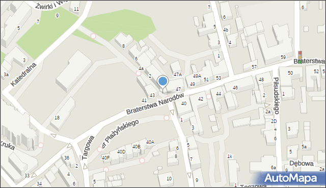 Kwidzyn, Braterstwa Narodów, 45, mapa Kwidzyn