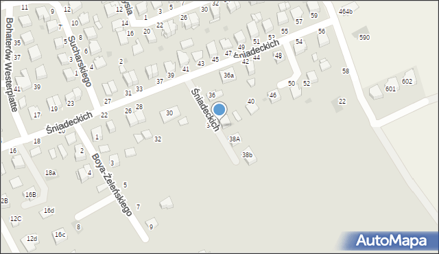 Łańcut, Braci Śniadeckich Jana i Jędrzeja, 38, mapa Łańcut