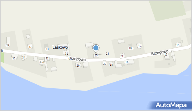 Laskowo, Brzegowa, 25, mapa Laskowo