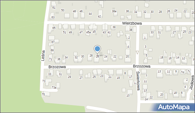 Łaziska Górne, Brzozowa, 26, mapa Łaziska Górne