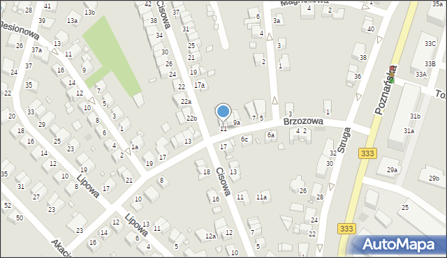 Legnica, Brzozowa, 11, mapa Legnicy