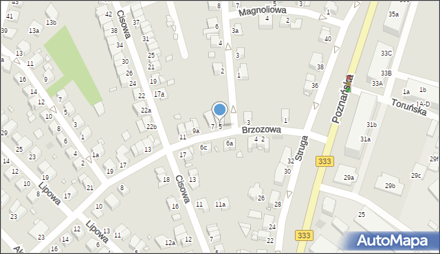 Legnica, Brzozowa, 5, mapa Legnicy