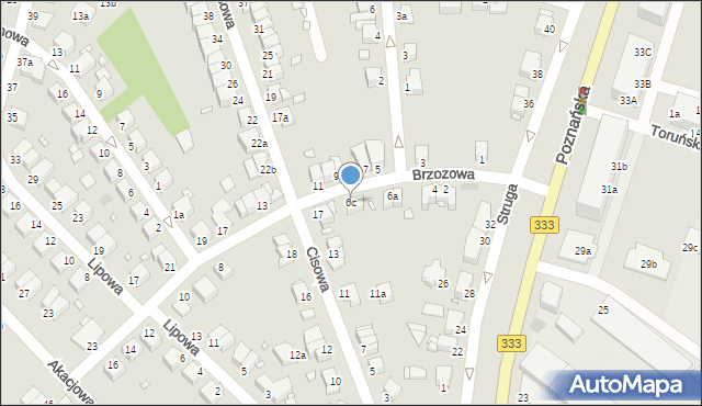 Legnica, Brzozowa, 6c, mapa Legnicy