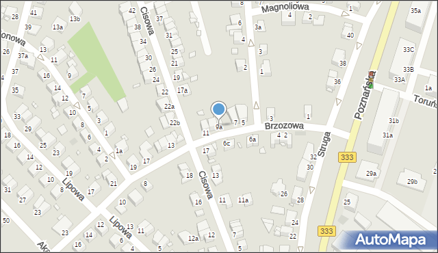 Legnica, Brzozowa, 9a, mapa Legnicy