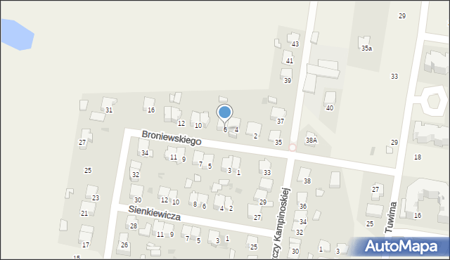 Leszno, Broniewskiego Władysława, 6, mapa Leszno