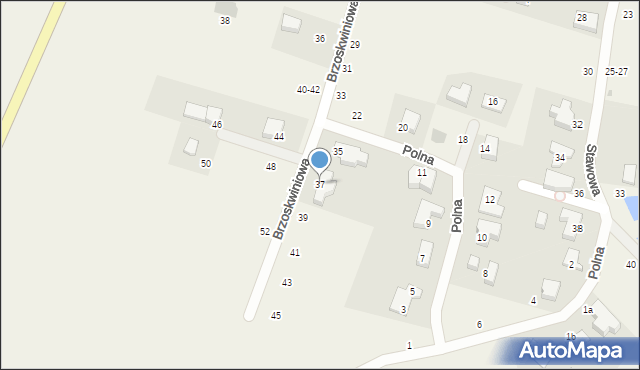 Ligota Piękna, Brzoskwiniowa, 37, mapa Ligota Piękna