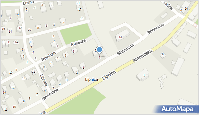 Lipnica, Brzozowa, 1, mapa Lipnica
