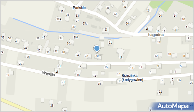 Łodygowice, Bracka, 20, mapa Łodygowice