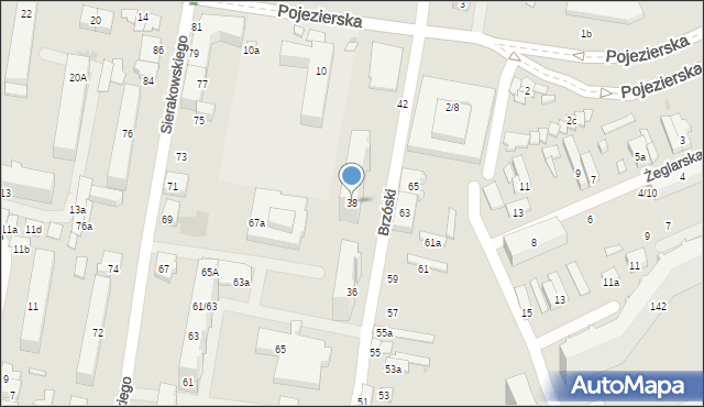 Łódź, Brzóski Stanisława, ks., 38, mapa Łodzi
