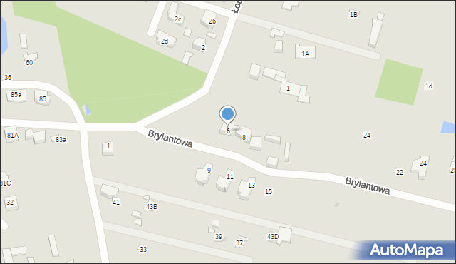 Łódź, Brylantowa, 6, mapa Łodzi