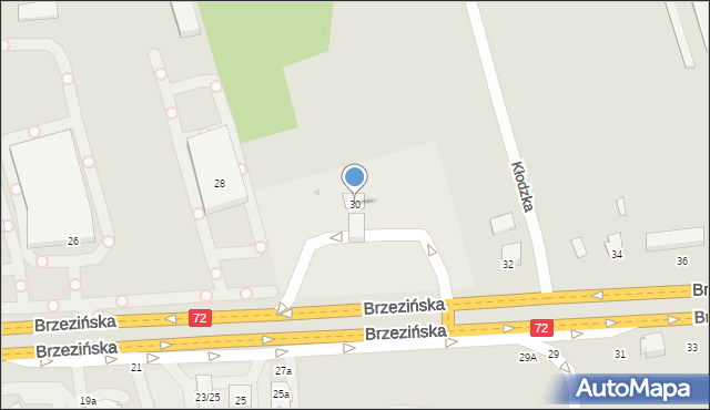 Łódź, Brzezińska, 30, mapa Łodzi