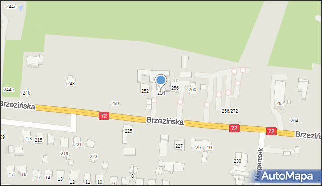 Łódź, Brzezińska, 254, mapa Łodzi