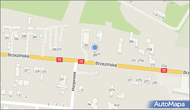 Łódź, Brzezińska, 264, mapa Łodzi