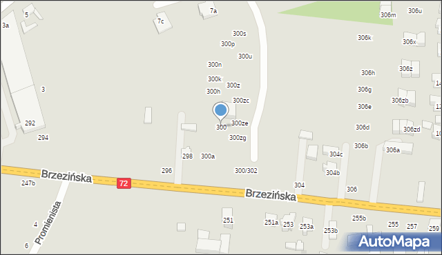 Łódź, Brzezińska, 300, mapa Łodzi