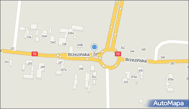 Łódź, Brzezińska, 338, mapa Łodzi