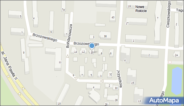 Łódź, Brzozowskiego Stanisława, 10, mapa Łodzi