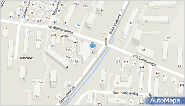 Łódź, Bratysławska, 5, mapa Łodzi