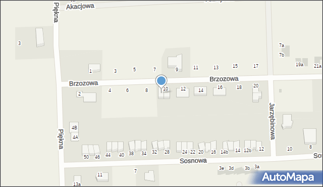 Łosino, Brzozowa, 10a, mapa Łosino