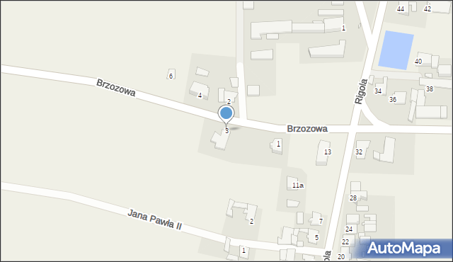 Łowkowice, Brzozowa, 3, mapa Łowkowice