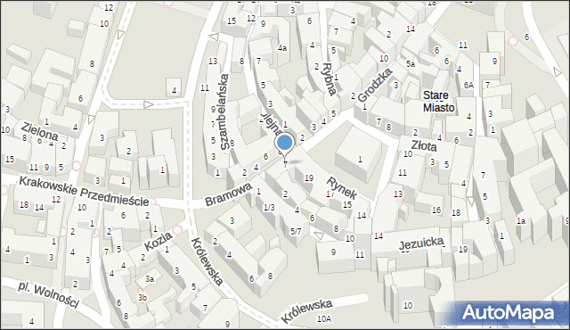 Lublin, Bramowa, 7, mapa Lublina