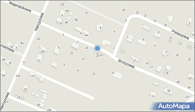 Lublin, Brzozowa, 21, mapa Lublina