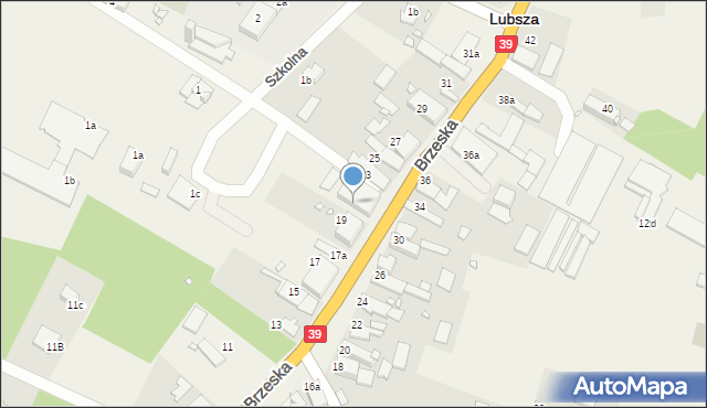 Lubsza, Brzeska, 21, mapa Lubsza