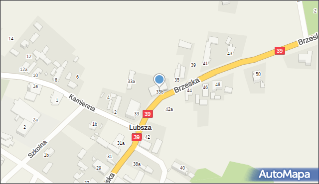 Lubsza, Brzeska, 33b, mapa Lubsza