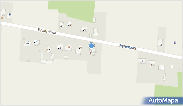 Łuszczanowice, Brylantowa, 17, mapa Łuszczanowice