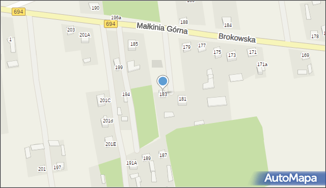 Małkinia Górna, Brokowska, 183, mapa Małkinia Górna