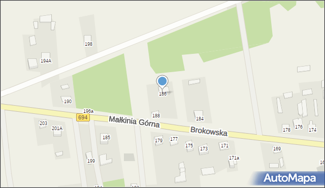 Małkinia Górna, Brokowska, 186, mapa Małkinia Górna