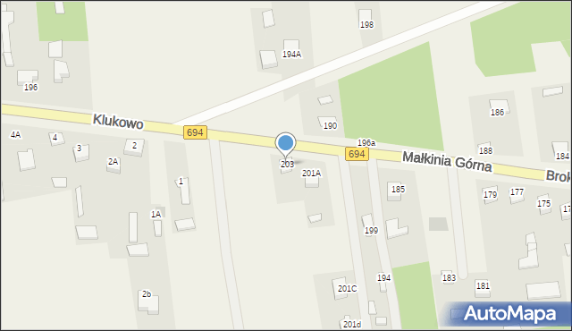 Małkinia Górna, Brokowska, 203, mapa Małkinia Górna