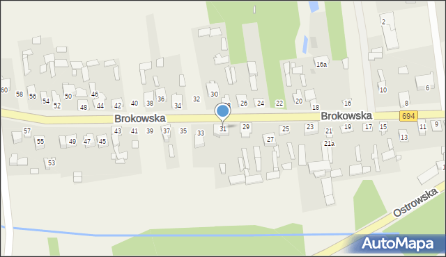 Małkinia Górna, Brokowska, 31, mapa Małkinia Górna