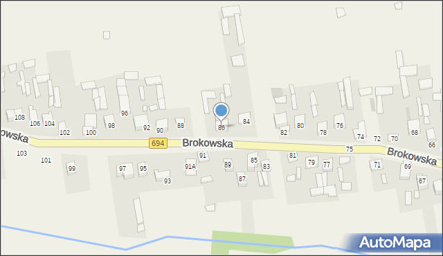Małkinia Górna, Brokowska, 86, mapa Małkinia Górna