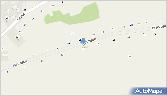 Masłomiąca, Brzozowa, 12, mapa Masłomiąca