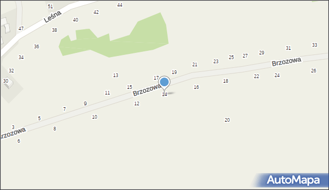 Masłomiąca, Brzozowa, 14, mapa Masłomiąca