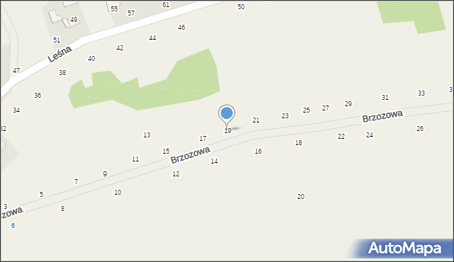 Masłomiąca, Brzozowa, 19, mapa Masłomiąca