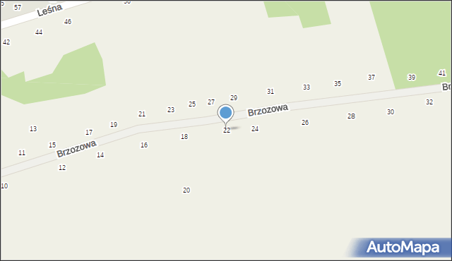 Masłomiąca, Brzozowa, 22, mapa Masłomiąca