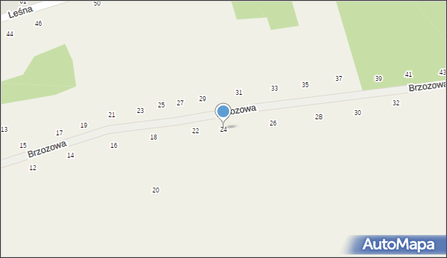 Masłomiąca, Brzozowa, 24, mapa Masłomiąca