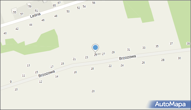 Masłomiąca, Brzozowa, 25, mapa Masłomiąca