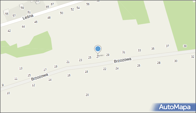 Masłomiąca, Brzozowa, 27, mapa Masłomiąca