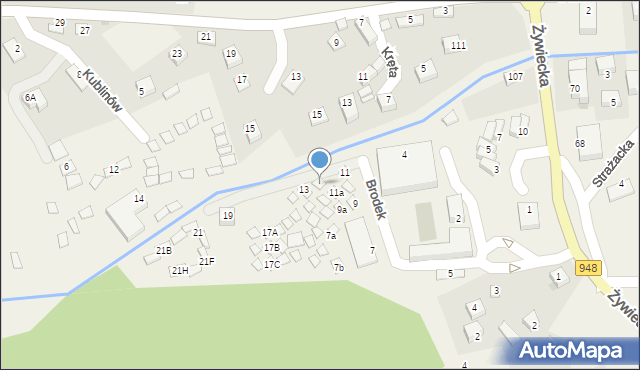 Międzybrodzie Bialskie, Brodek, 11c, mapa Międzybrodzie Bialskie