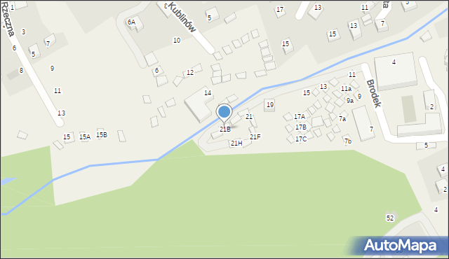 Międzybrodzie Bialskie, Brodek, 21B, mapa Międzybrodzie Bialskie