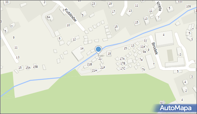 Międzybrodzie Bialskie, Brodek, 21D, mapa Międzybrodzie Bialskie