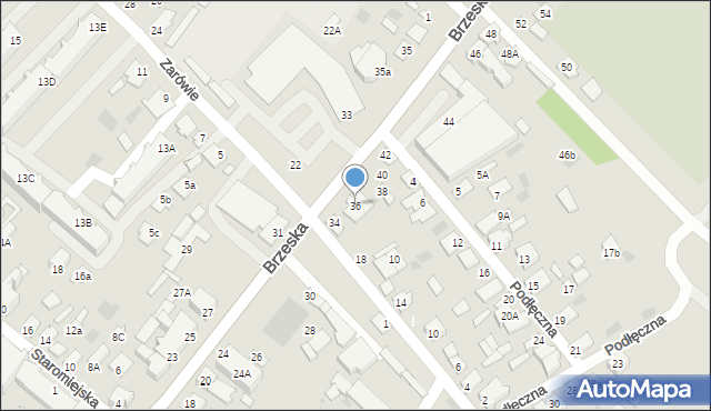 Międzyrzec Podlaski, Brzeska, 36, mapa Międzyrzec Podlaski