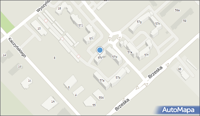 Międzyrzec Podlaski, Brzeska, 57c, mapa Międzyrzec Podlaski