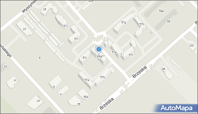 Międzyrzec Podlaski, Brzeska, 57d, mapa Międzyrzec Podlaski
